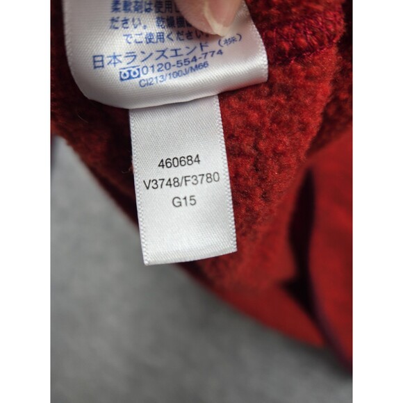 Lands End Sweater Fleece 1/4 Zip Pull Over Heathered Deep Red Men's Medium Tall - Picture 9 of 9